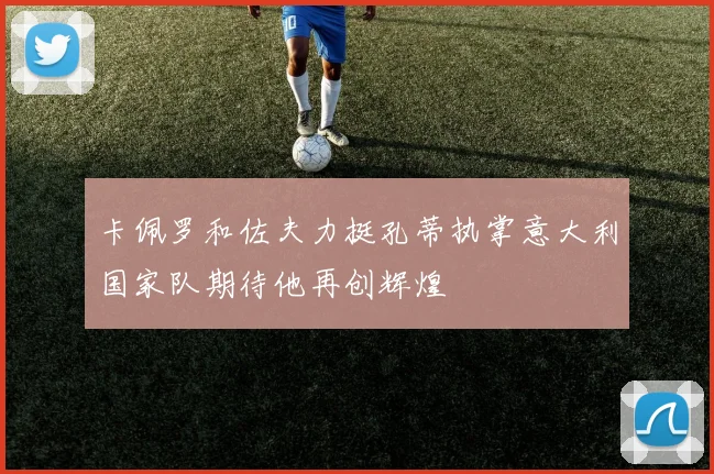 卡佩罗和佐夫力挺孔蒂执掌意大利国家队期待他再创辉煌